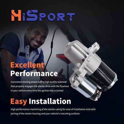 HiSport New Starter Motor 12645298 17986N - Compatible with Buick Cadillac Chevy GMC Pontiac Saturn Suzuki Malibu Traverse Acadia Limited Canyon Terrain G6 Torrent Aura Outlook Vue XL-7 2006-2019