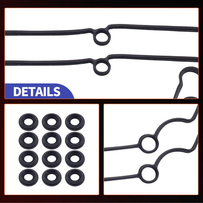 HiSport Valve Cover Gasket Set - Compatible with Ford 2005 2006 2007 2008 2009 2010 Mustang 4.0L - Replace VS50646R