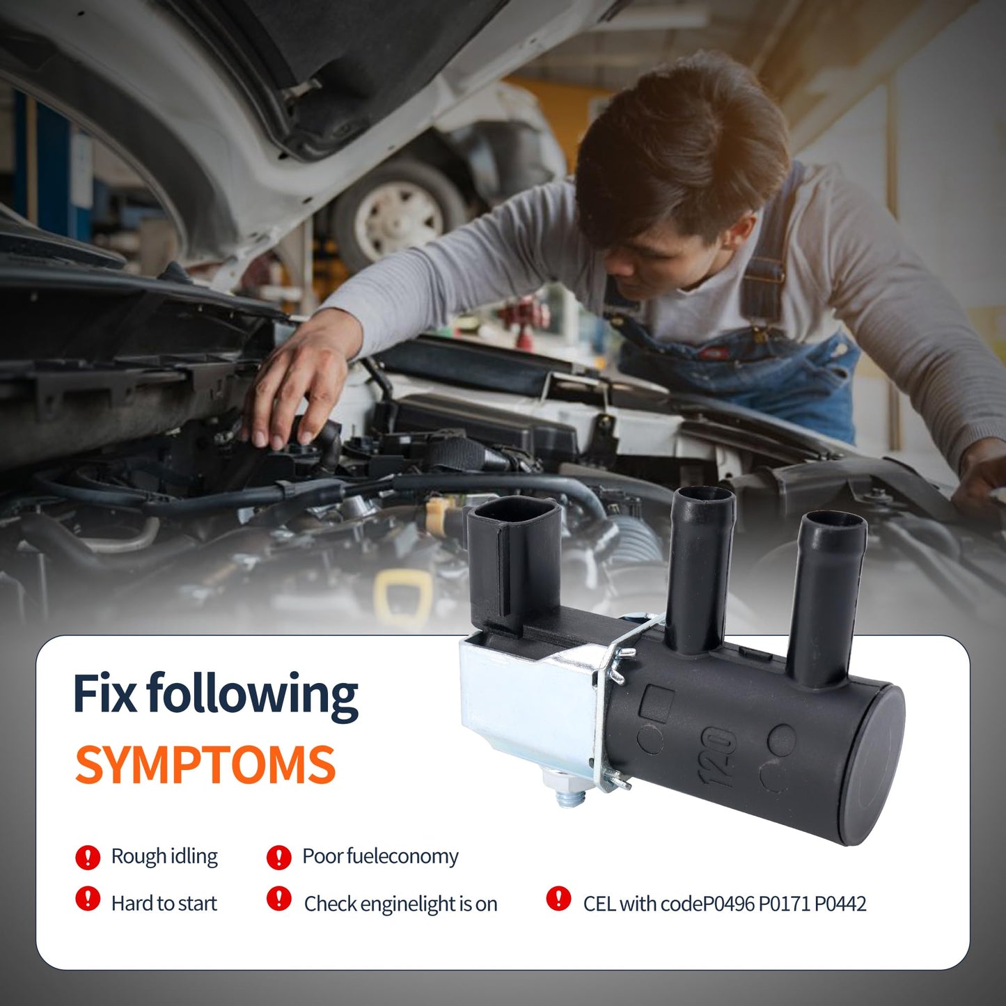 HiSport Evap Vapor Canister Purge Solenoid Control Valve 14930-1KC0A - Compatible with NISSAN JUKE NOTE SENTRA VERSA - replaces 149301KC0A 149301KC1A