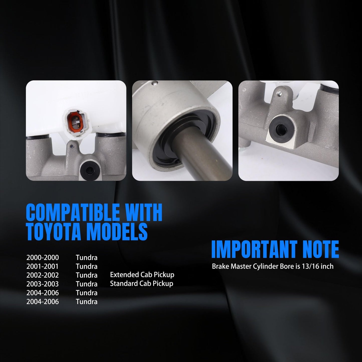 HiSport 472010C010 Brake Master Cylinder with Reservoir and Cap Compatible with Toyota Vehicles Tundra 2000 2001 2002 2003 2004 2005 2006 Replacement for 472010C011, 472010C012 SKM630126 M630126