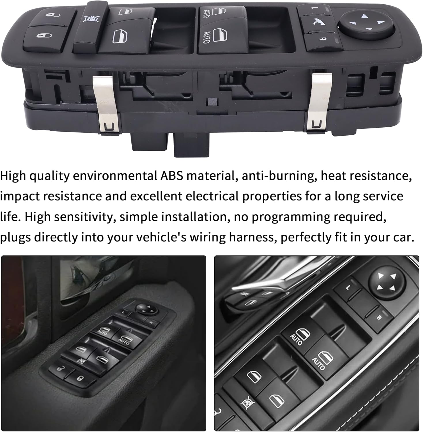 HiSport Window Switch Driver Side - Compatible with Chrysler 300 2012 Dodge Journey 2011-2012 - Power Window Switch Front Left Driver Side 8 PINS + 3 PINS Replace 56046826AE