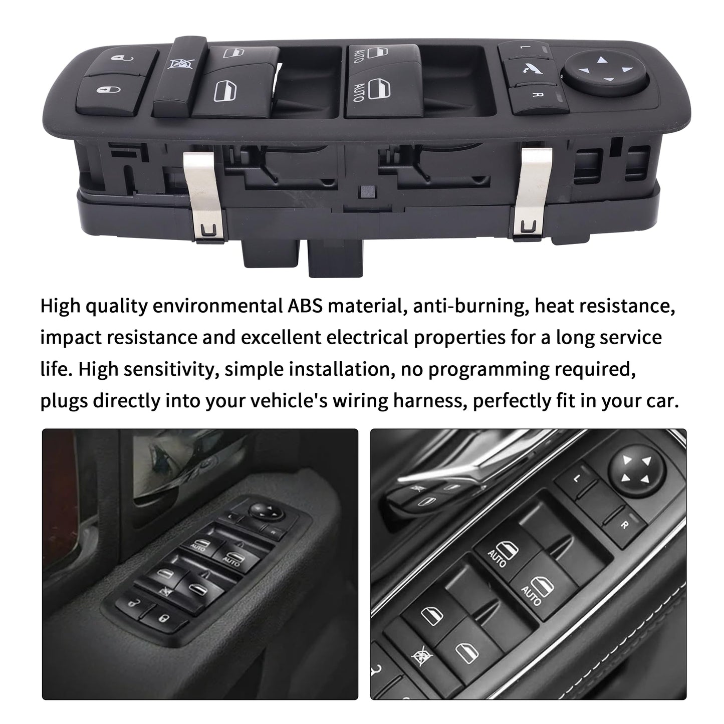 HiSport 56046826AE Power Master Window Switch Front Left Driver Side - Compatible with Chrysler 300 2012 Dodge Journey 2011 2012-8 PINS + 3 PINS