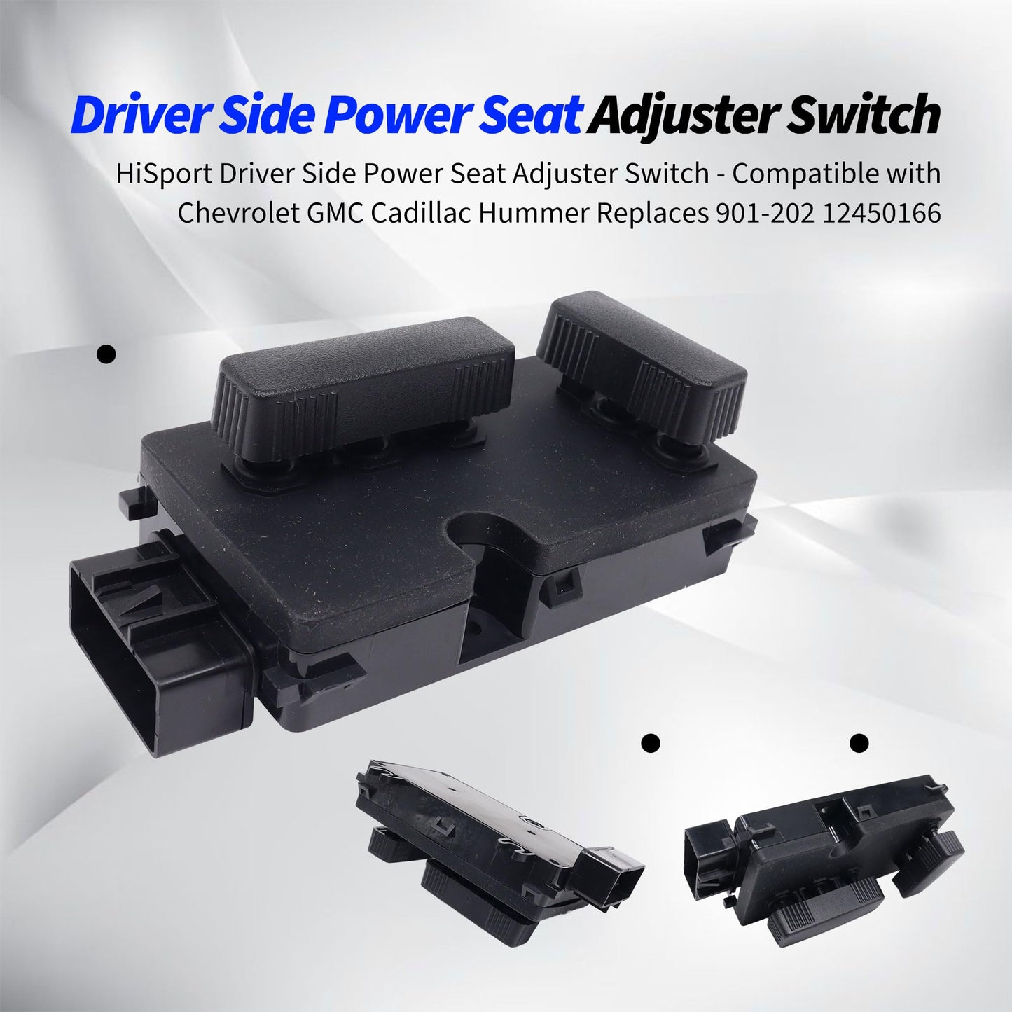 HiSport 901-202 Driver Side Power Seat Adjuster Switch - Compatible with Chevrolet Avalanche 1500 2500 Tahoe GMC Cadillac Sierra Hummer H2 Replaces 901202 12450166