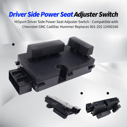 HiSport 901-202 Driver Side Power Seat Adjuster Switch - Compatible with Chevrolet Avalanche 1500 2500 Tahoe GMC Cadillac Sierra Hummer H2 Replaces 901202 12450166