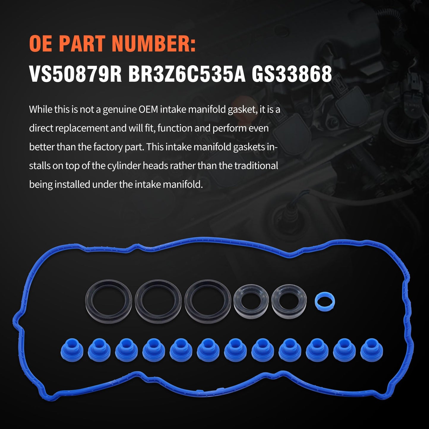 HiSport Valve Cover Gasket Set - Compatible with 2015 2016 Ford F-150 3.5L - Replace VS50887R