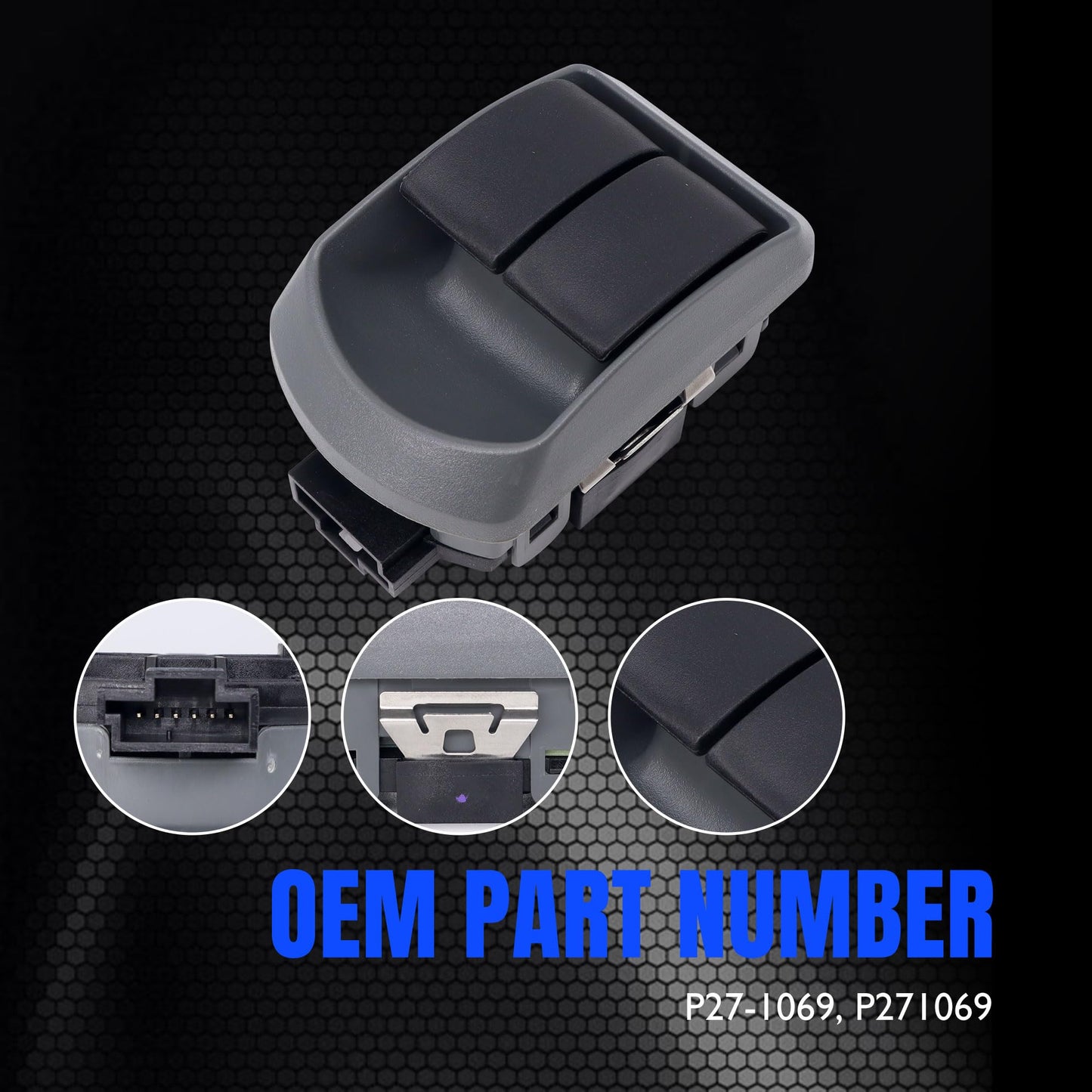 HiSport Dual Electric Window Switch - Compatible with Paccar Kenworth Vehicles Glasses Controller Window Lift Replace P27-1069