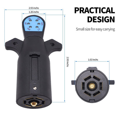 HiSport 7-Way Trailer Plug Tester, 7-pin Trailer Light Connector Wiring Tester Compatible with Truck, Trailer, RV, Plug & Play