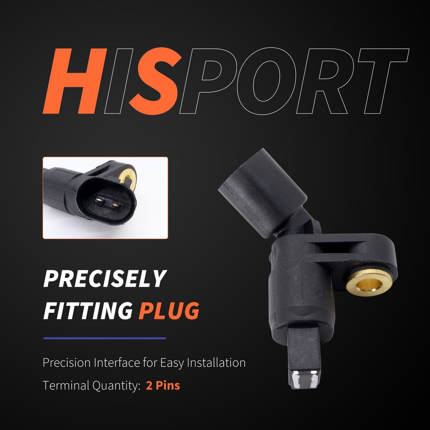 HiSport ABS Wheel Speed Sensor - Compatible with Audi TT Volkswagen Beetle Cabrio Carrado Derby Golf Jetta Passat Seat Leon Replacement 1J0927803 1J0927807B 1J0927804 ALS470 ALS522 ALS465