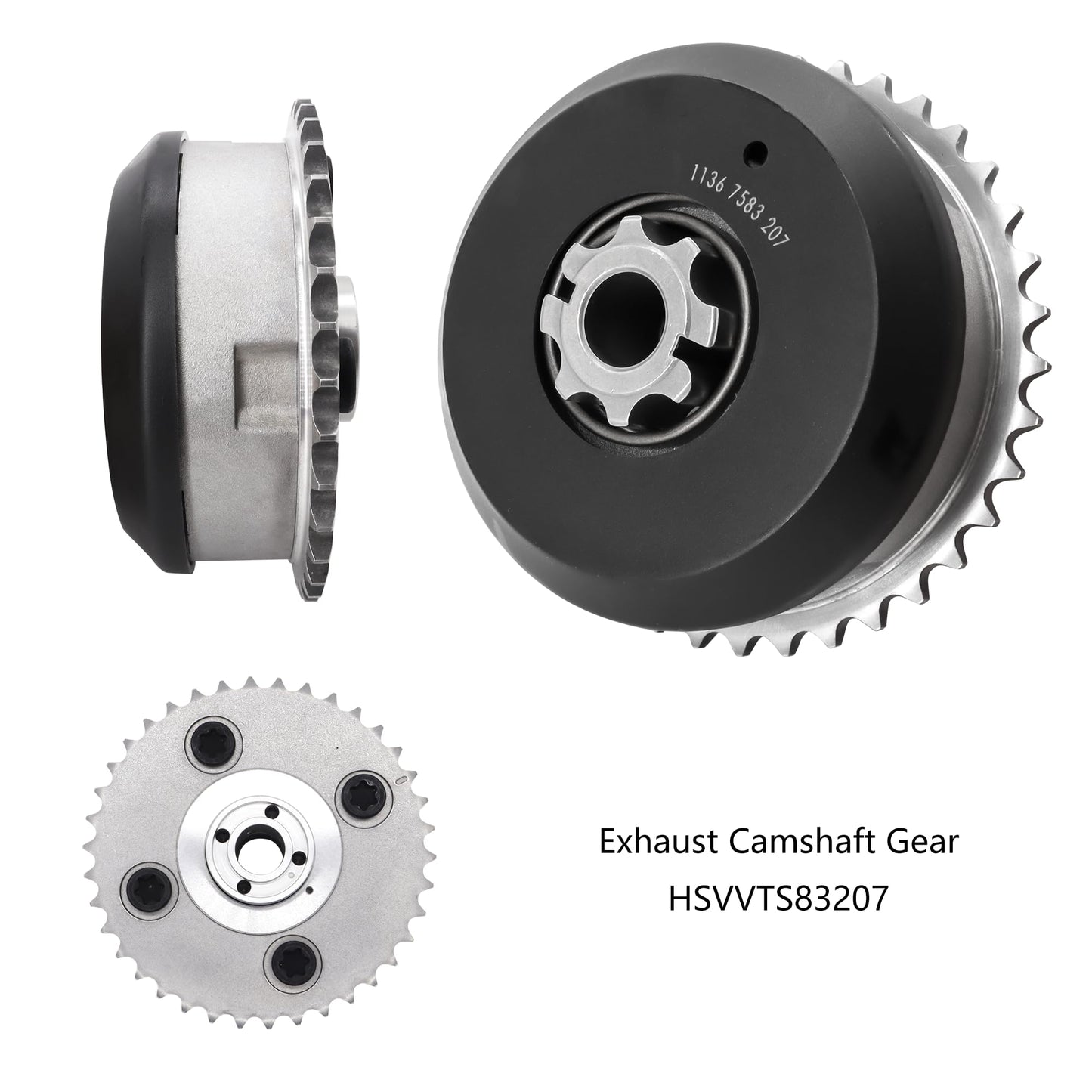 HiSport VVT Intake & Exhaust Camshaft Adjuster Sprocket Gears - Compatible with BMW 128i 135i 325i 328i 330i 335i 435i 525i 525xi 528i 528xi 530i 530xi 535i 640i 740i - Replace 11367583207 11367583208