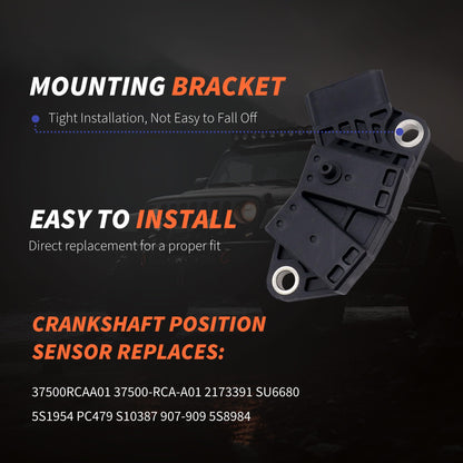HiSport Crankshaft Position Sensor - Acura RL MDX RL TL TL MDX Compatible with Honda Odyssey Pilot Ridgeline Accord 2003-2010 3.0L 3.2L 3.5L 3.7L - Replace 37500RCAA01