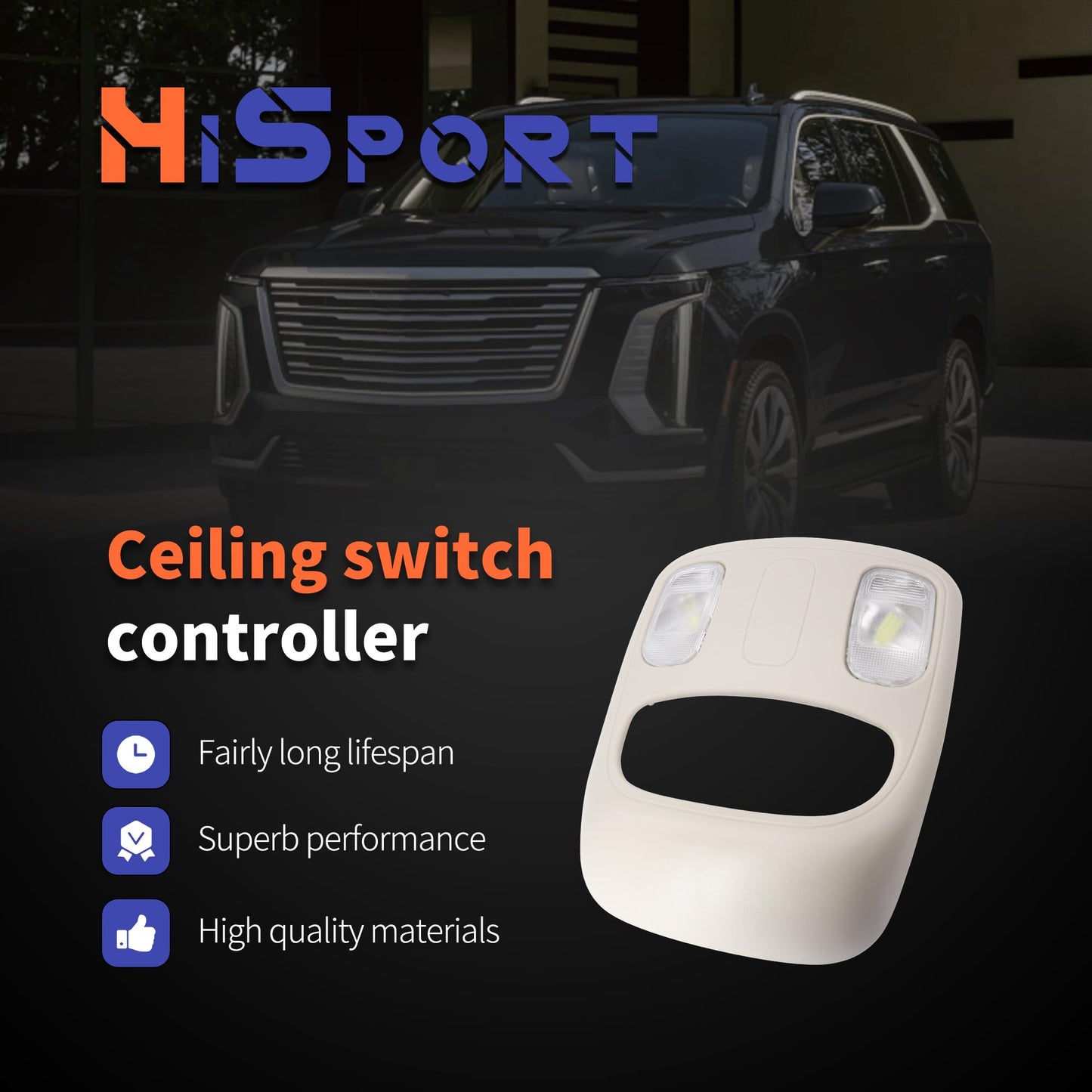 HiSport Overhead Console Dome Light - Compatible with Dodge Ram 1500 2500 3500 4500 5500 Accessories Replaces 1DK78BD1AA 1DK78TL2AA