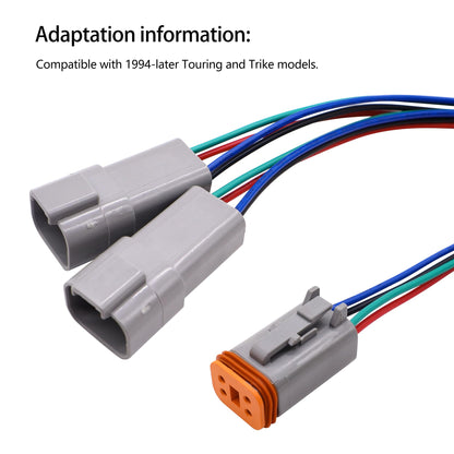 HiSport Motorcycle Switched Circuit Adapter Harness Kits Compatible with Harley Motorcycle Touring and Trike Models 1994-later