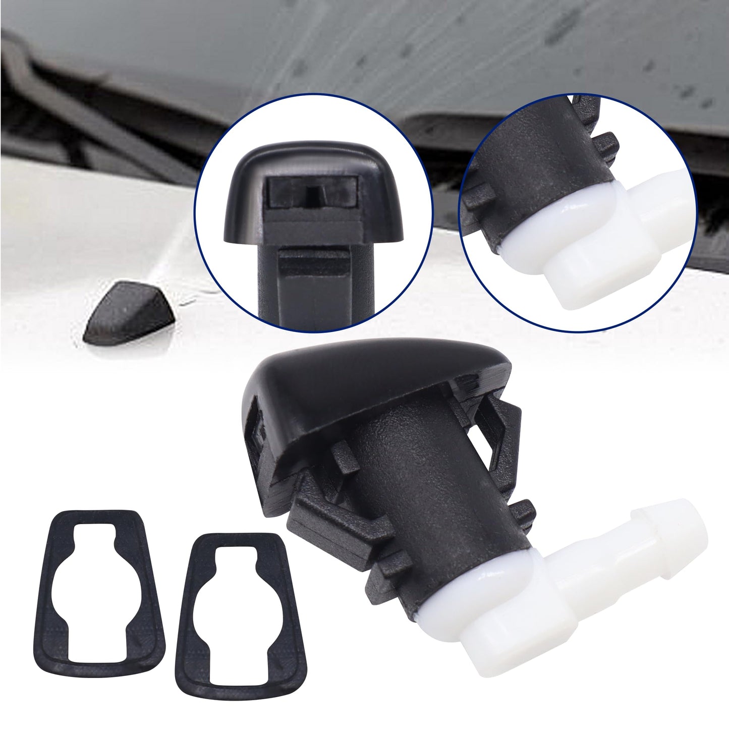 Hisoprt Front Windshield Washer Nozzle Kit Compatible with Dodge Durango 2011-2019 Replaces 68269108AA 5182367AA Wiper Fluid Washer Nozzle Spray Jet(pack of 2)