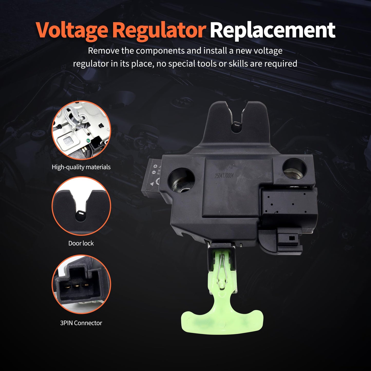 HiSport 64600-06010 Rear Trunk Latch Door Lock Actuator Compatible with Toyota Camry 2.4L 2.5L 3.5L 2007 2008 2009 2010 2011 Replacement for 64600-33120 931-860 931860