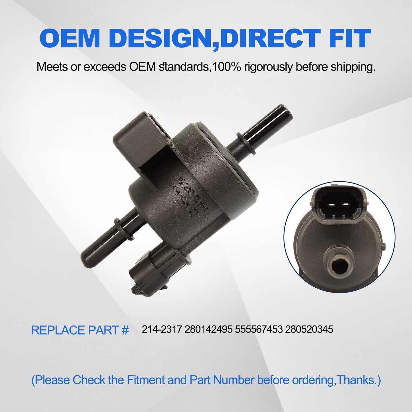 HiSport Vapor Canister Purge Valve 214-2317 - Compatible with Chevrolet Sonic Cruze Limited 2011-2018 Replaces 55567453 CP780 PV703