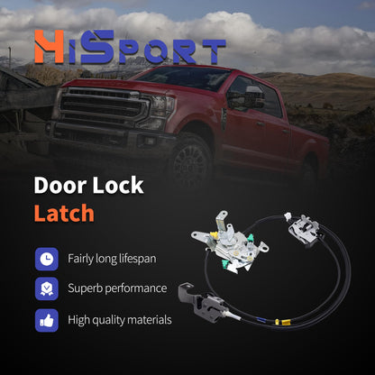 HiSport AC3Z28264A01B Door Lock Latch Rear Left Driver Side - Compatible with Ford F-250 Super Duty 1999-2007 F-350 Super Duty 1999-2007 F-450 Super Duty 1997-2007 F-550 Super Duty 1999-2007