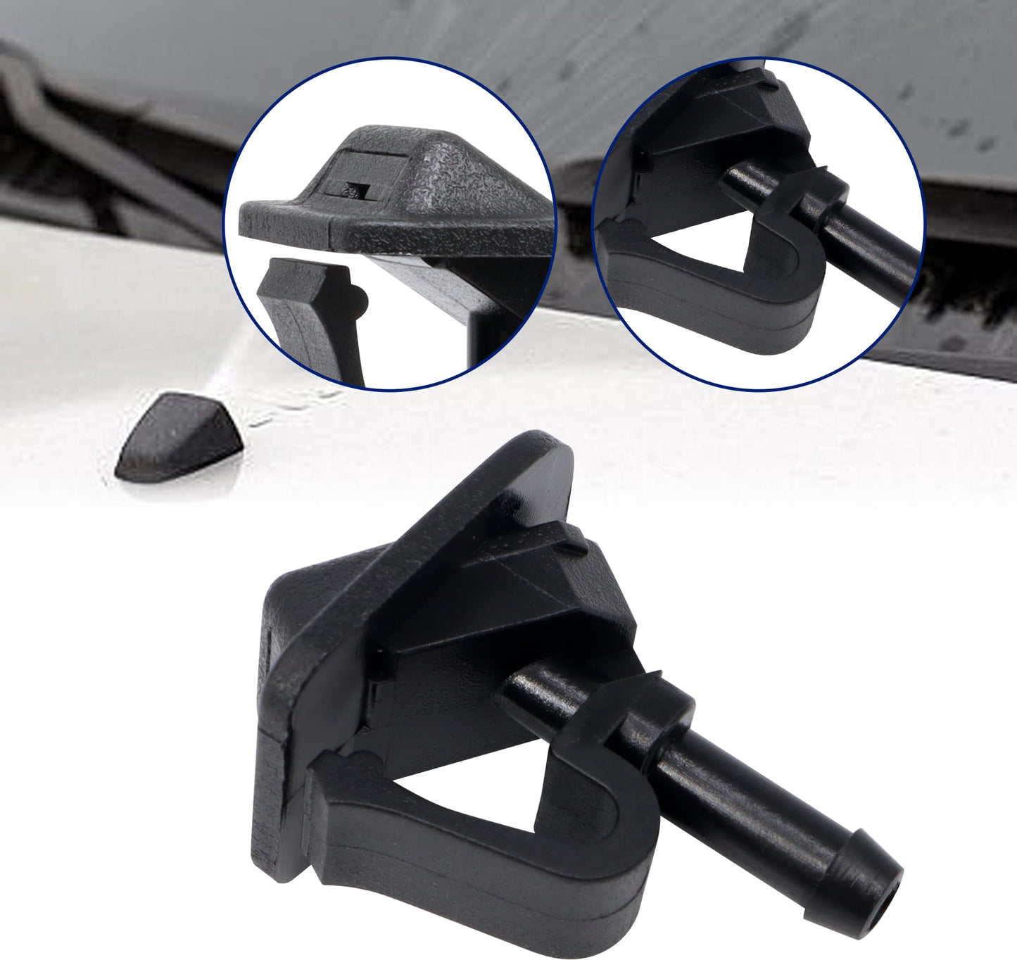 HiSport Windshield Sprinkler Wiper Nozzle - Compatible with 2002-2012 Jeep Wrangler 2002-2006 Jeep TJ - Replace 55156728AB