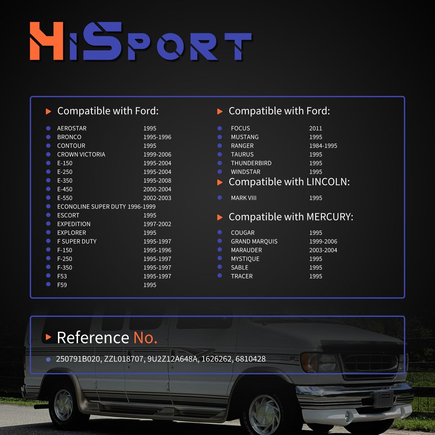 HiSport 3L8Z-12A648-AA Engine Coolant Temperature Sensor - Compatible with Ford Mercury Mazda Replaces 3L8A12A648AA 5HZ9030B 4346360