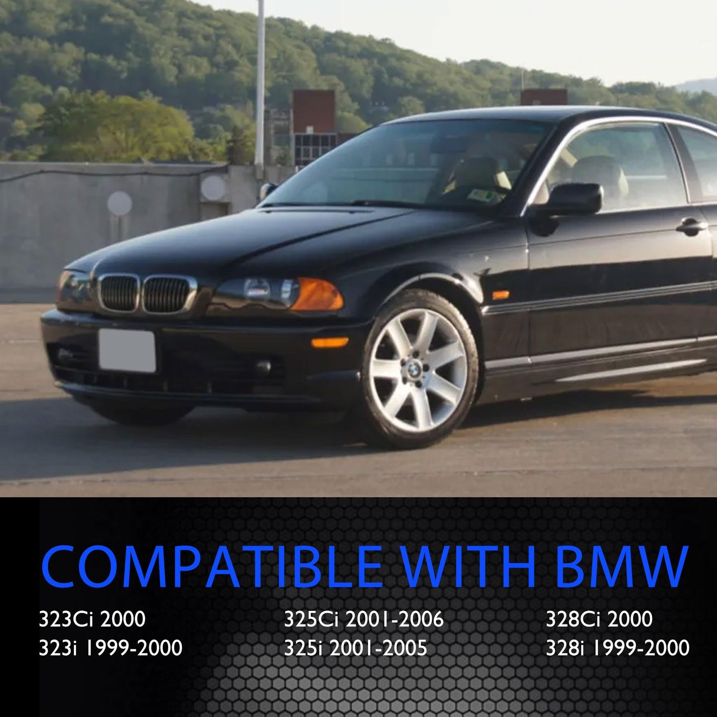 HiSport Front and Rear Brake Pads Sensor - Compatible with BMW 323Ci 2000 323i 1999-2000 325Ci 2001-2006 325i 2001-2005 328Ci 2000 328i 1999-2000 - Replace 34351164371 34351164372