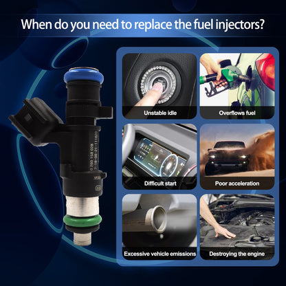 HiSport Fuel Injector 6 PCS 0280158028 04591986AA Compatible with Chrysler 300 V6 2.7L 3.5L 2005-2010,Compatible with Dodge Avanger Magnum 2.7L 3.5L