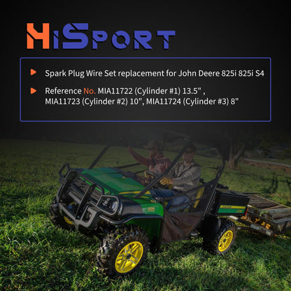 HiSport MIA11724 MIA11722 MIA11723 Spark Plug Wire Kit Replacement for John Deere 825i 825i S4