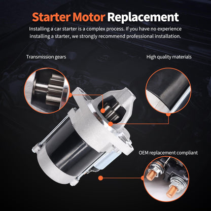 HiSport 21163-2118 Starter Motor 12V 0.6Kw 9-Tooth - Compatible with John Deere Gator XUV 620i 4x4 Gator XUV 625i 4x4 Compatible with Kawasaki KAF620 Mule 2500 KAF620 Mule 2510 KAF620 Mule 2520