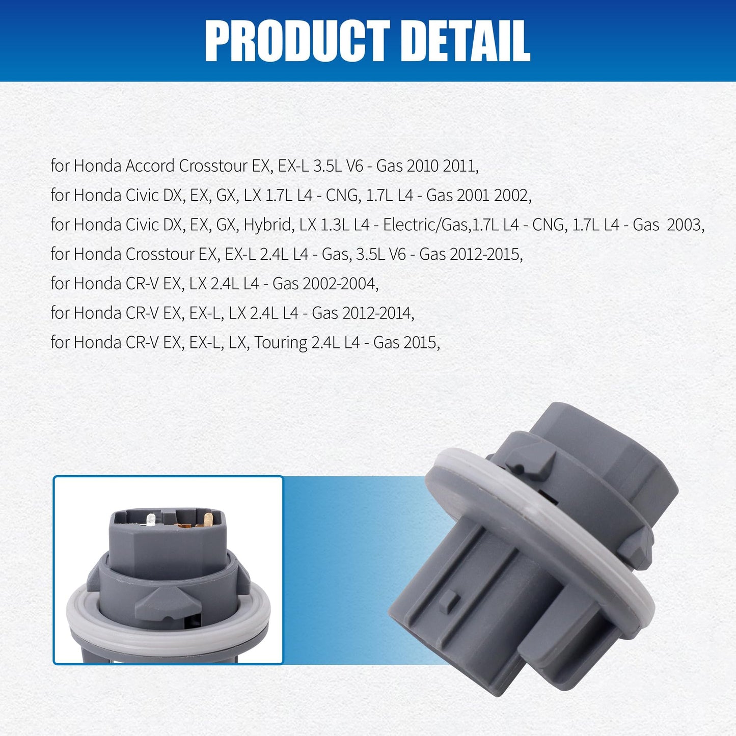 HiSport 2PCS 33302-S5A-A01 Turn Signal Light Bulb Sockets Compatible with Acura RDX TL TSX, Honda Civic 2001-2003, CR-V 2002-2004, 2012-2016, Crosstour 2010-2015, Element 2003-2008, Odyssey 2005-2010