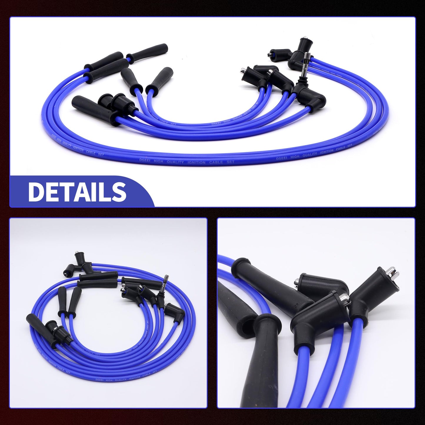 HiSport 671-6173 Spark Plug Wire Set Replacement for Toyota 4Runner Pickup 1988-1991 3.0L V6