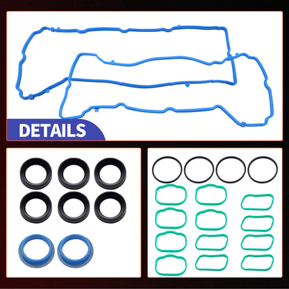 HiSport Valve Cover Gasket Seal & Intake Manifold Gasket Replacement for Chrysler Dodge Jeep Ram Volkswagen 2011-2022 3.6L 24V Replaces VS50805R 5184562AC 828604 5184596AE
