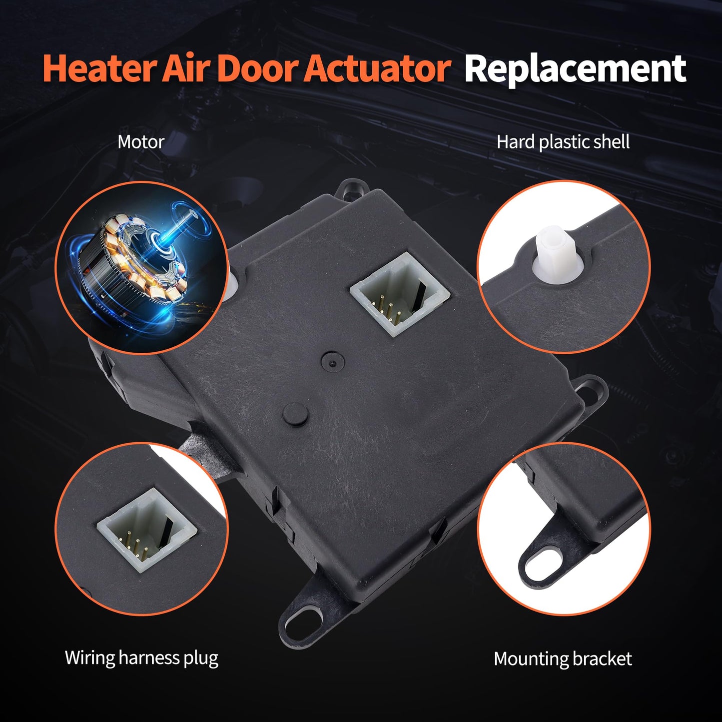 HiSport 604-208 HVAC Heater Blend Door Actuator - Compatible with Ford Crown Victoria 1993-2011 Mercury Marauder 2003-2004 Replaces 604208 F7AZ19E616AA