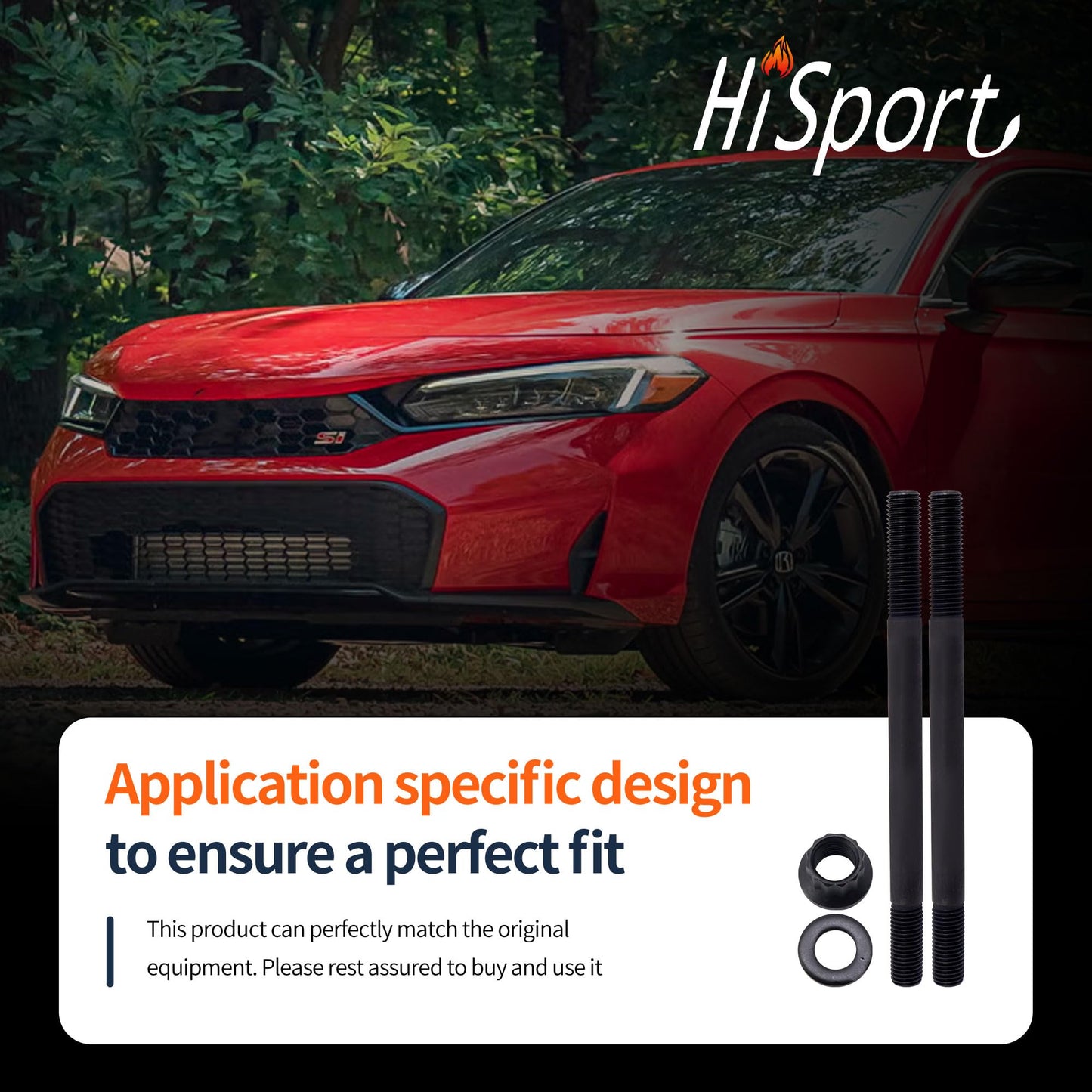 HiSport 208-4305 Cylinder Head Stud Bolt Kit - Compatible with Honda Civic 1.6L 1996-2000 Civic del Sol 1.6L 1996-1997 D16Y7 D16Y8 SOHC