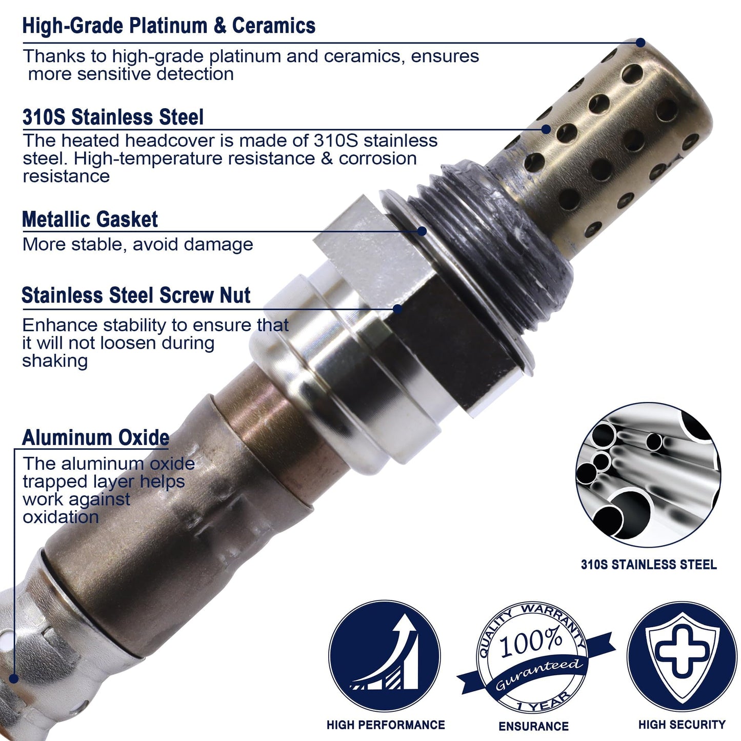 HiSport 350-34581 Heated O2 Oxygen Sensor Compatible with Buick Allure Enclave Rainier, Cadillac CTS DeVille, Chevrolet Avalanche, GMC Acadia, Isuzu Ascender, Pontiac G4 G5 G6, Saab 9-7X, Saturn Aura