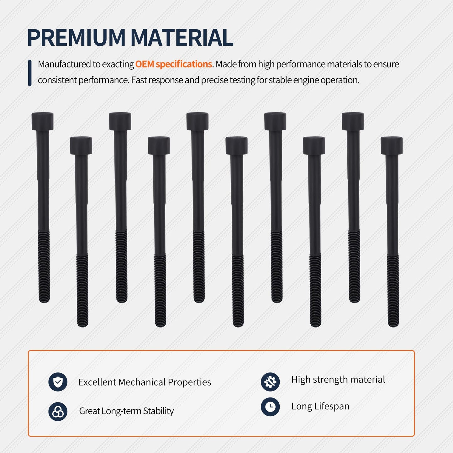 HiSport ES72434 Engine Cylinder Head Bolt Set Replacement for Lexus CT200h for Toyota Corolla Prius Matrix for Scion XD