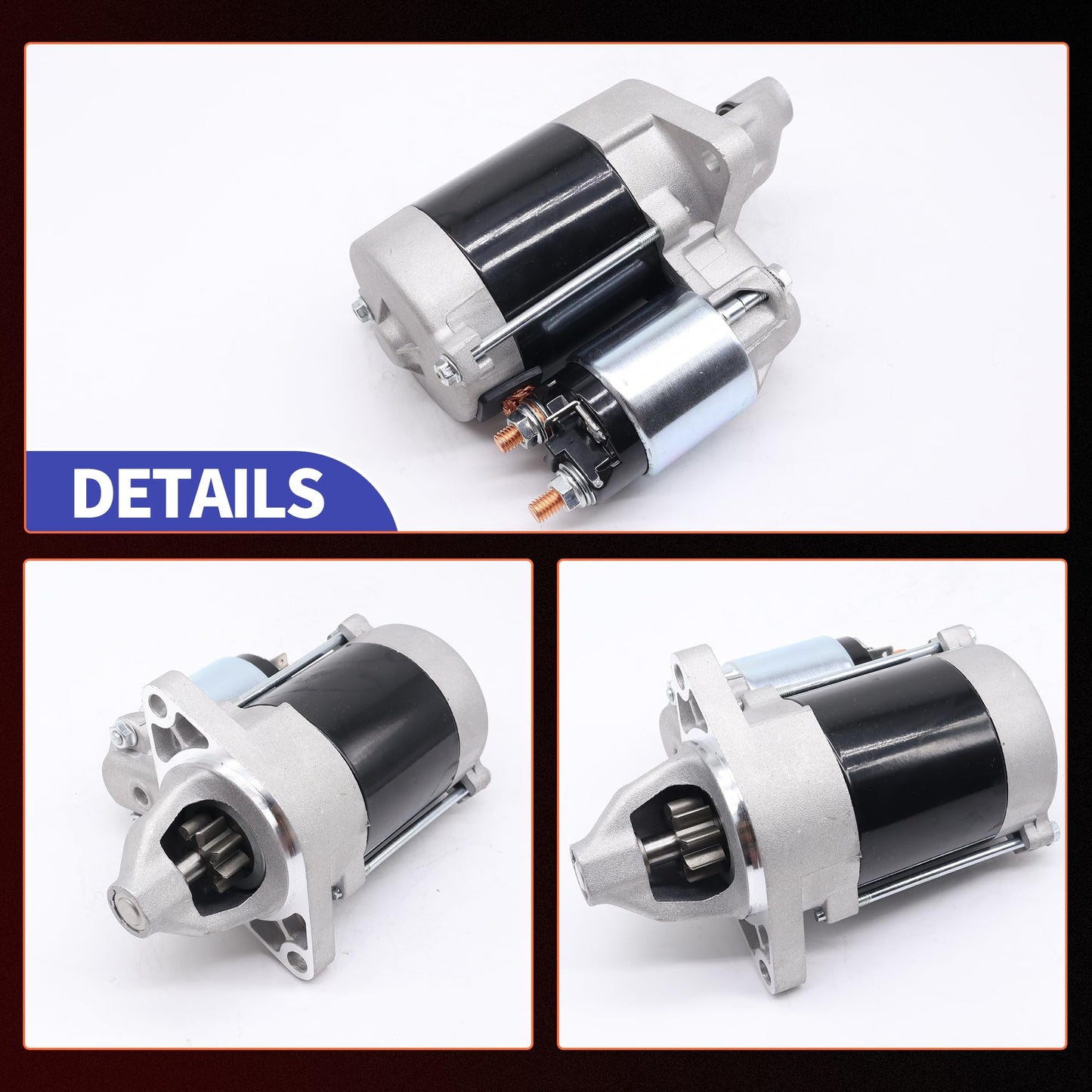 HiSport 21163-2118 Starter Motor 12V 0.6Kw 9-Tooth - Compatible with John Deere Gator XUV 620i 4x4 Gator XUV 625i 4x4 Compatible with Kawasaki KAF620 Mule 2500 KAF620 Mule 2510 KAF620 Mule 2520