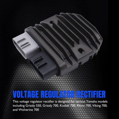 Hisport Voltage Regulator Rectifier - Compatible with Yamaha Grizzly 550 2009-2014/ Rhino 700 2008-2013/ Viking 700 2014-2023/ Kodiak 700 2016-2023/ Wolverine 700 2016-2018 Replaces 1D7-81960-01-00