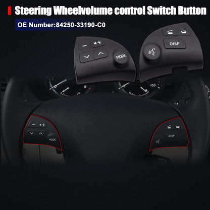 HiSport Steering Wheel Volume Control Switch Button Left and Right - Compatible with Lexus ES350 2006 2007 2008 2009 2010 2011 2012 Replaces 84250-33190-C0