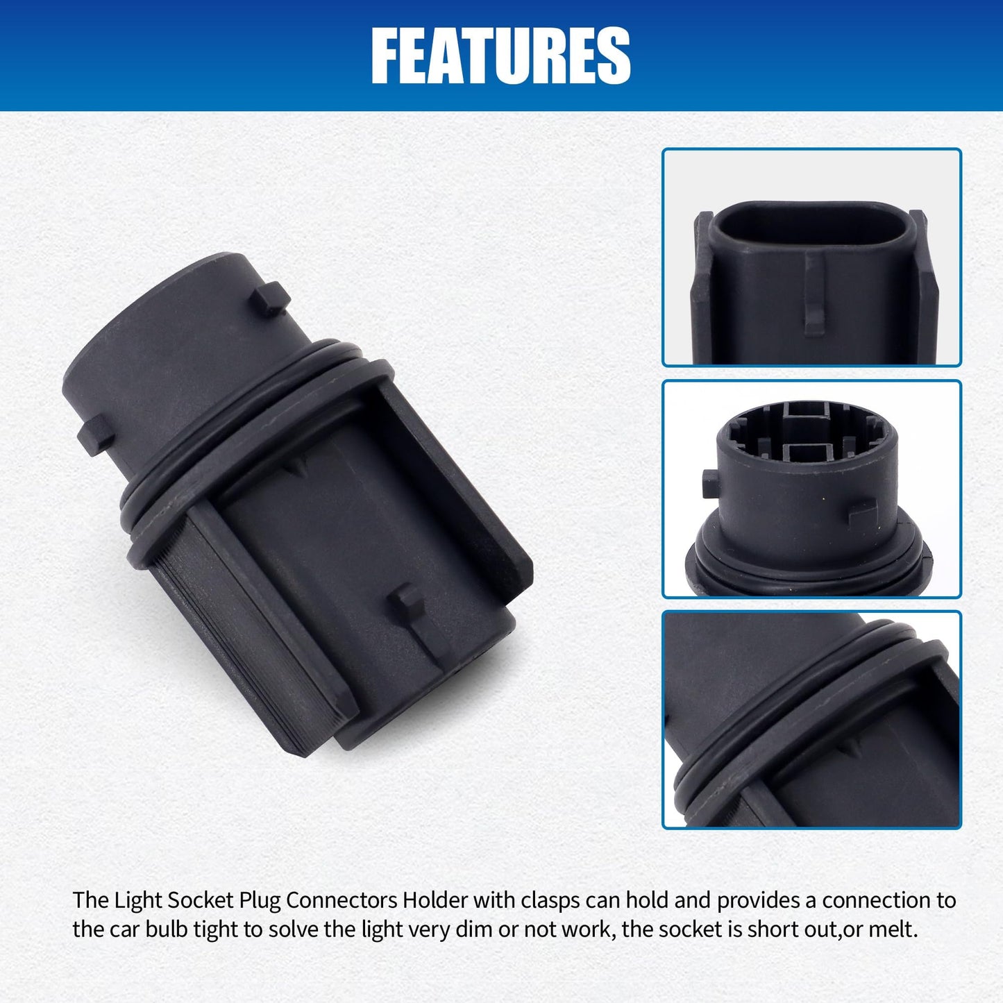 HiSport 2PCS 224-394-025 Front Turn Signal Bulb Socket for HAL 3157NA 4157NA Compatible with Freightliner Cascadia M2, Columbia Headlight Light Lamp Connector Plug Replace 224-394-045