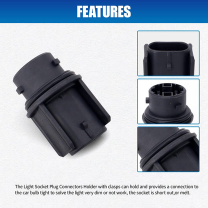 HiSport 2PCS 224-394-025 Front Turn Signal Bulb Socket for HAL 3157NA 4157NA Compatible with Freightliner Cascadia M2, Columbia Headlight Light Lamp Connector Plug Replace 224-394-045