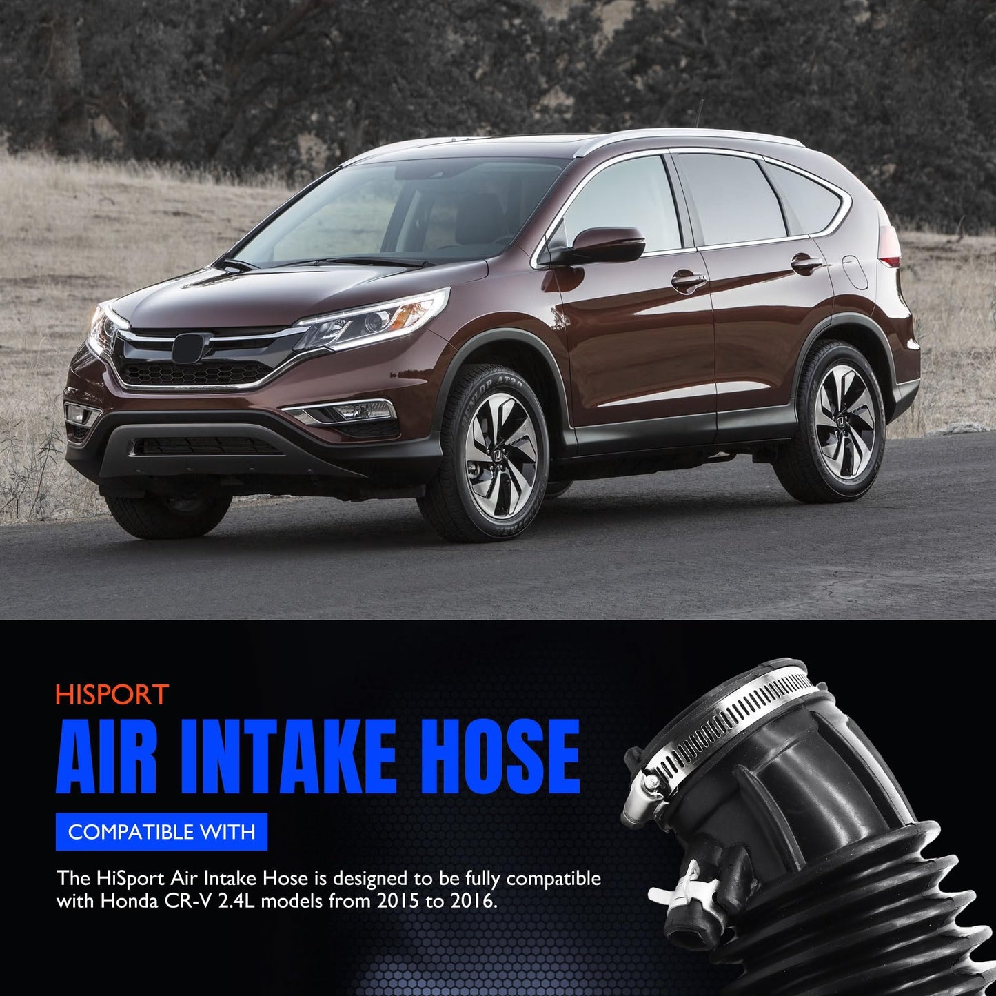 HiSport Air Intake Hose - Compatible with Honda CR-V 2.4L 2015-2016 Replacement for 17228-5LA-A00 Intake Duct Filter Tube Boot