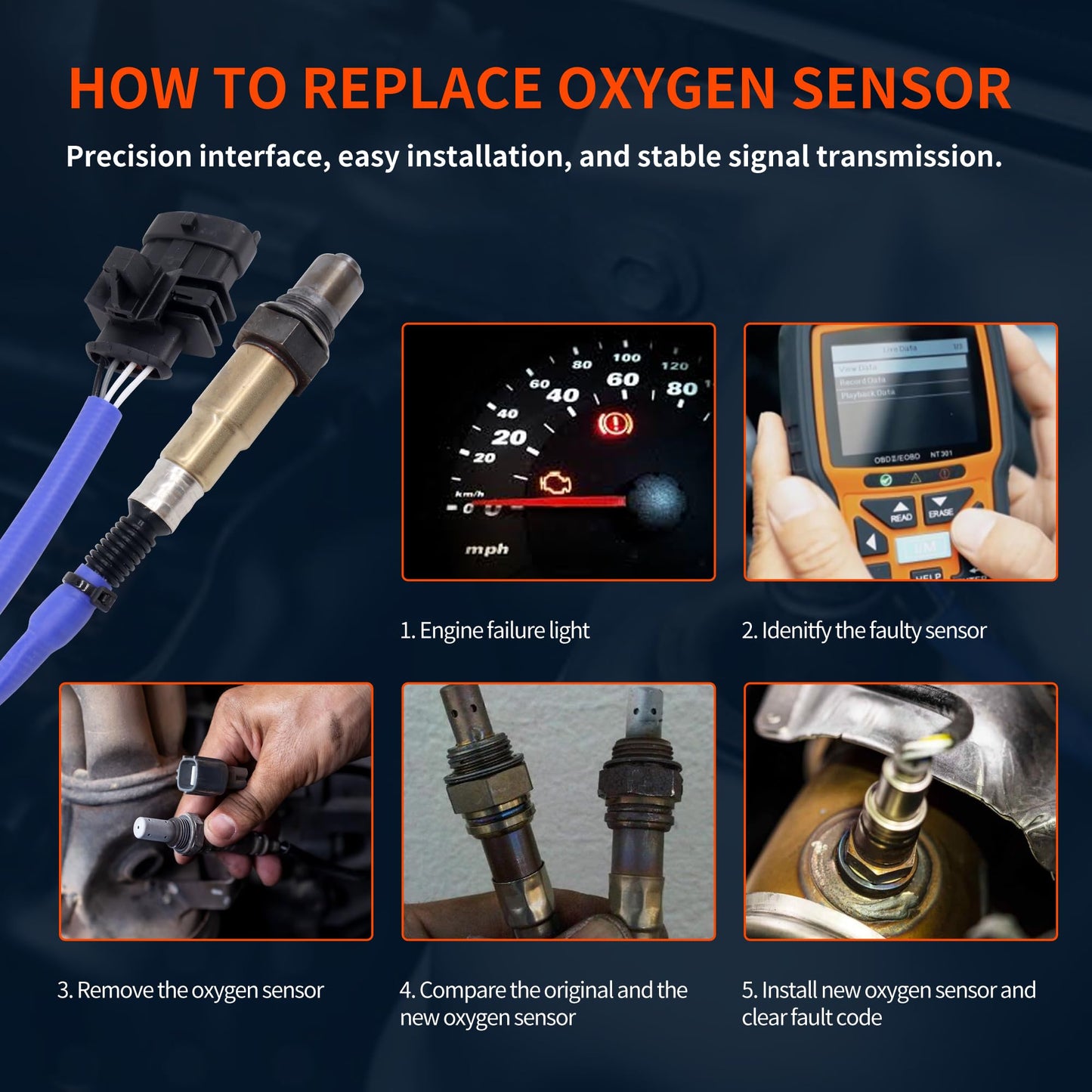 HiSport Upstream O2 Oxygen Sensor Compatible with Buick Encore 2013-2021 Chevrolet Cruze 2011-2015 Cruze Limited 2016 Sonic 2012-2020 Trax 2013-2021 Replace 213-4764