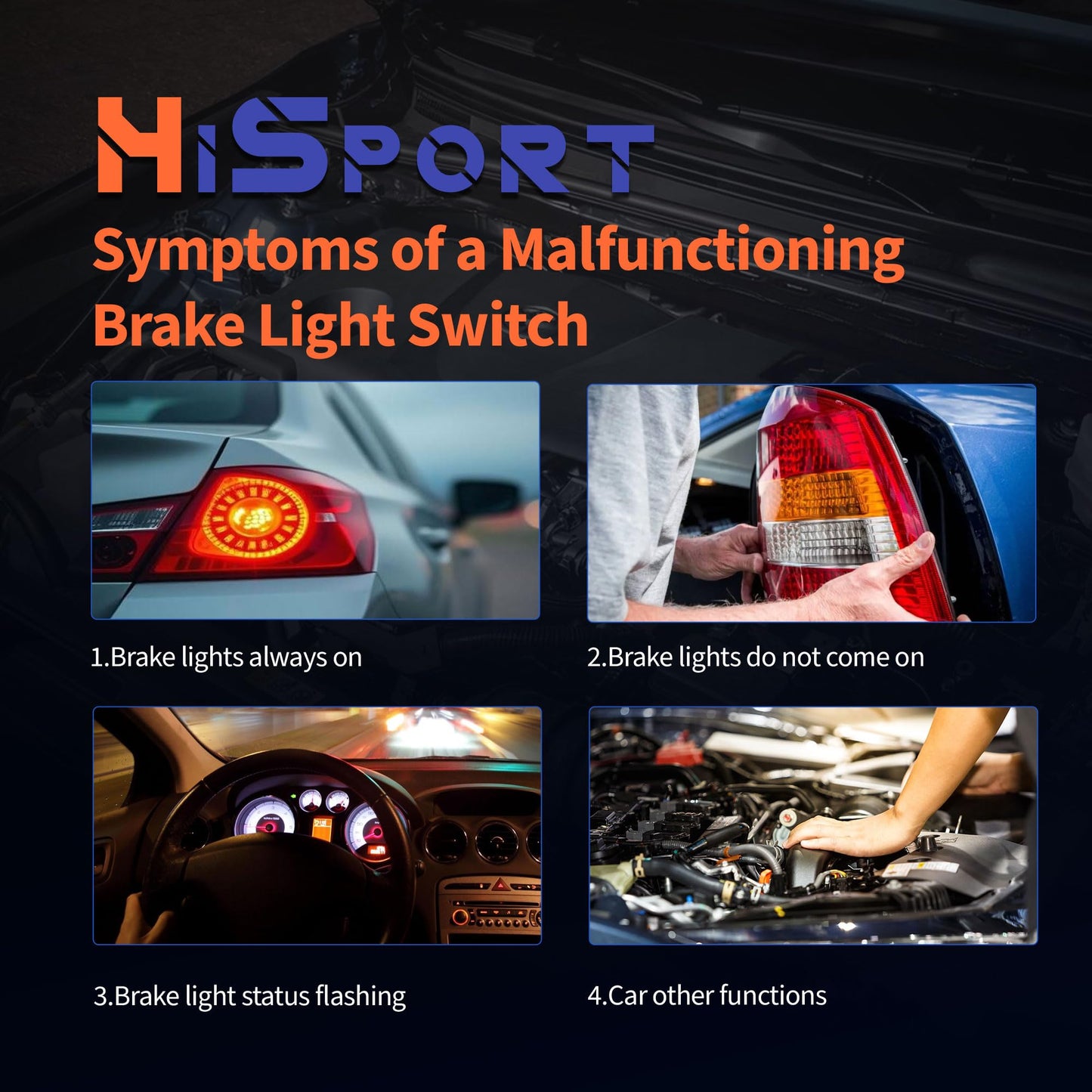 HiSport Brake Light Switch F87Z13480AA SLS247 Compatible with Ford Crown Victoria F-150 F-250 F-350 & Lincoln Blackwood Navigator Town Car & Mercury Grand Marquis Mountaineer