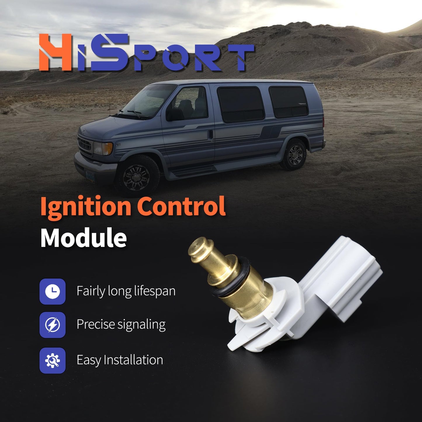 HiSport 3L8Z-12A648-AA Engine Coolant Temperature Sensor - Compatible with Ford Mercury Mazda Replaces 3L8A12A648AA 5HZ9030B 4346360