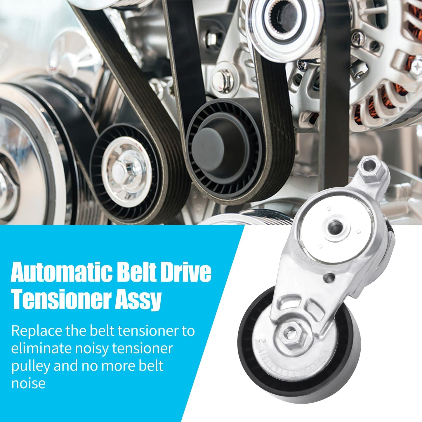 HiSport 39106 Drive Belt Tensioner Assembly - Compatible with Toyota Camry 2012-2017,Highlander 2009-2019,RAV4 2009-2018,Sienna 2011-2013