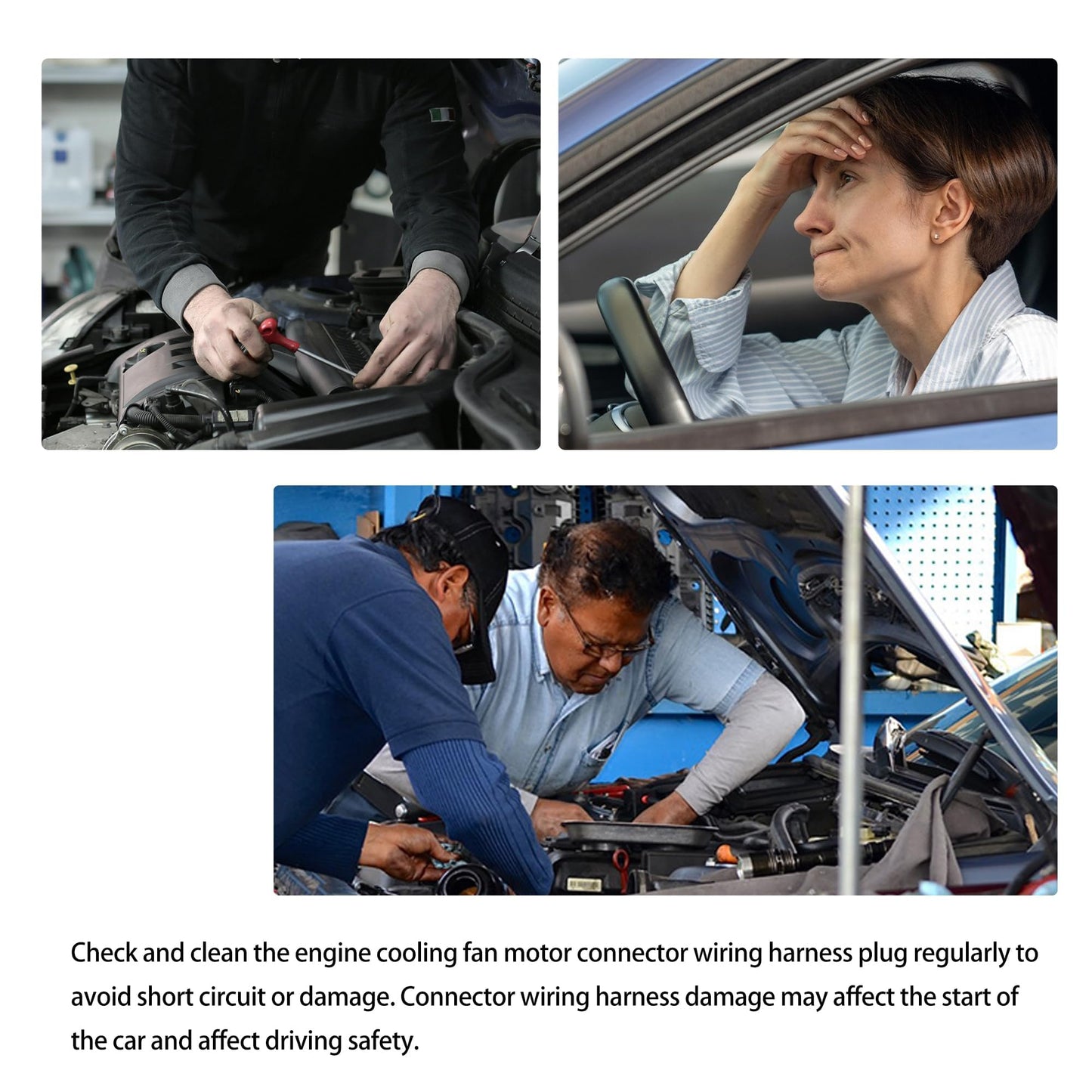 HiSport WPT1343 Engine Cooling Fan Motor Connector Compatible with Ford E-350 E-450 Expedition Explorer F-150 F-250 F-350 F-450 Super Duty Mustang Transit 150 250 350 2010-2015 Replace DU2Z14S411ABA