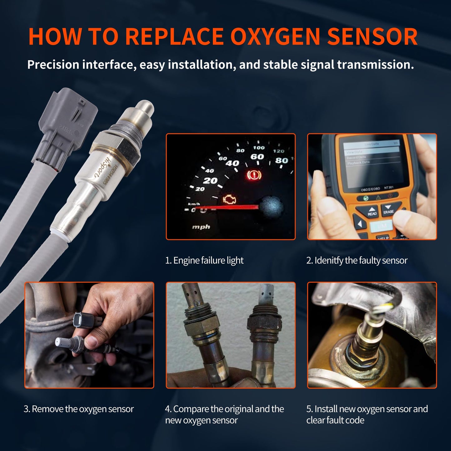 HiSport 234-4985 O2 Oxygen Sensor - Compatible with Infiniti QX60 Nissan Altima Juke Maxima Replaces 2344985 226A0BV80A