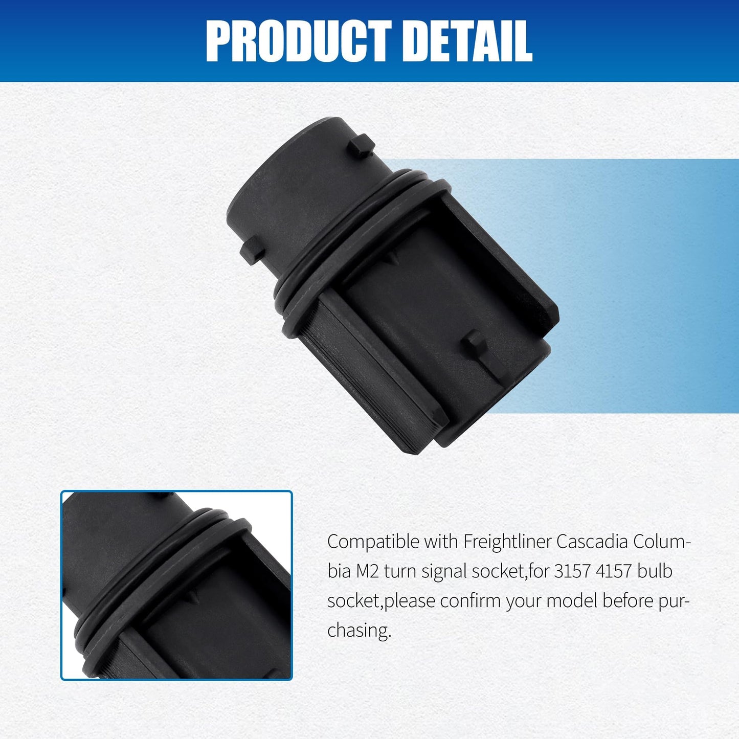 HiSport 2PCS 224-394-025 Front Turn Signal Bulb Socket for HAL 3157NA 4157NA Compatible with Freightliner Cascadia M2, Columbia Headlight Light Lamp Connector Plug Replace 224-394-045