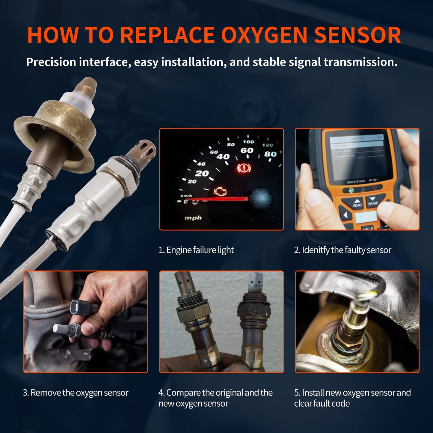 HiSport Oxygen O2 Sensor Upstream Downstream - Compatible with Honda CR-V 2.4L L4 Replacement 234-9131 234-4980