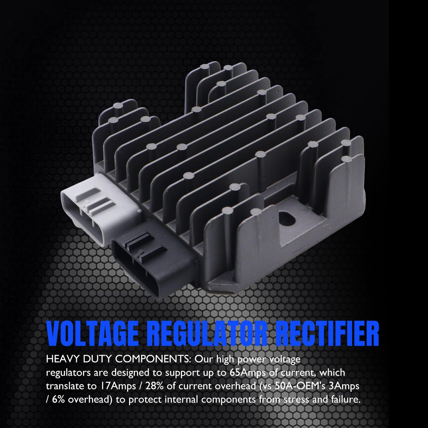 HiSport 4014856 Voltage Regulator Rectifier with Wires - Compatible with Polaris General 1000 General 4 1000 General XP 1000 General XP 4 1000 Ranger 1000 Ranger 500 Ranger 570 - Replace 4014868