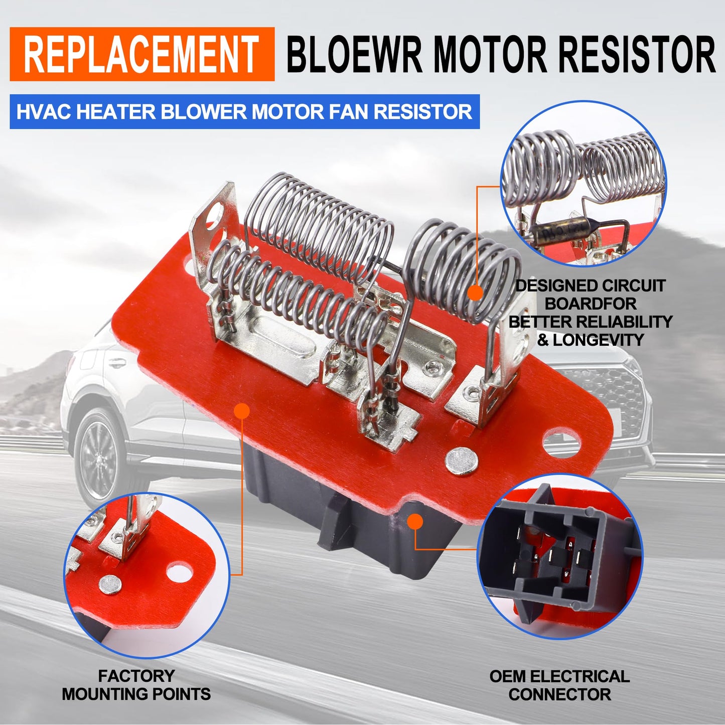 HiSport HVAC Blower Motor Resistor Replaces YH-1697 Compatible with Ford E-150 E-250 E-350 E-450 E-550 F-250 F-350 F-450 F-550 Super Duty Excursion F53 2000-2020 Replaces 4C2Z19A706AA 973404