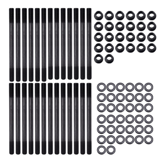 HiSport Cylinder Gasket Head Stud Bolt Kit 247-4202 - Compatible with Ram 2500 3500 Dodge Ram 2500 Ram 2500 Ram 3500 Ram 3500 1998-2022 5.9L 6.7L 24V Diesel 12-Point